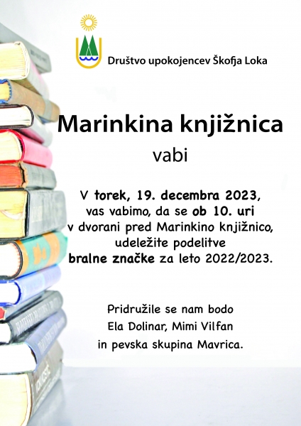 Podelitev bralne značke za leto 2022 / 2023